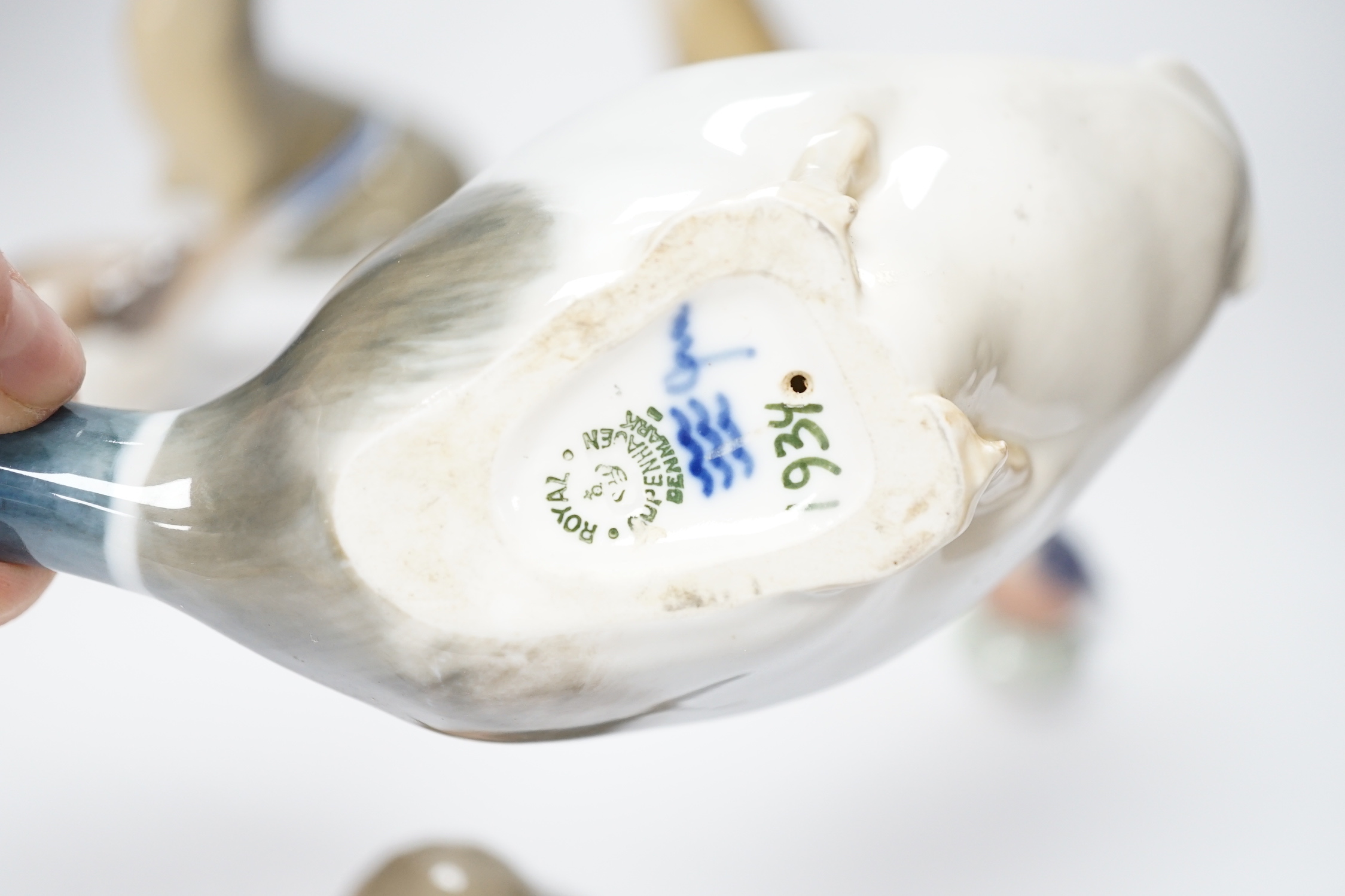 Six Royal Copenhagen animal models including fox, duck and seal, largest 15cm high